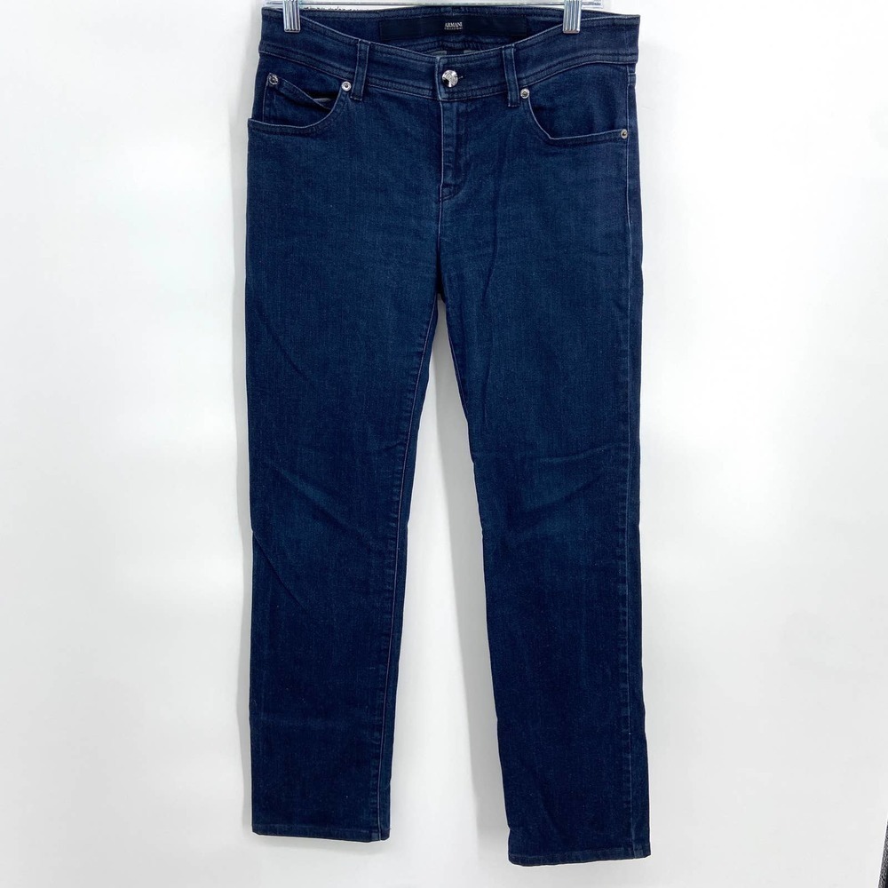 ARMANI Collezioni Dark Wash Straight Leg Casual Denim Blue Jeans Size 28